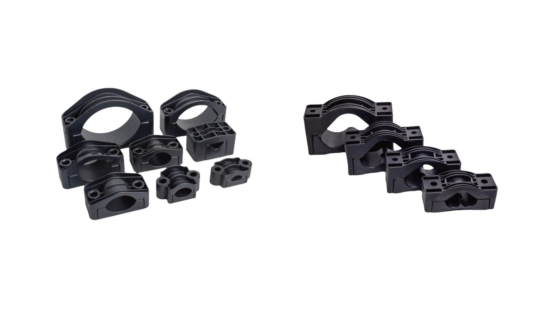 Image of various nylon cable clamps